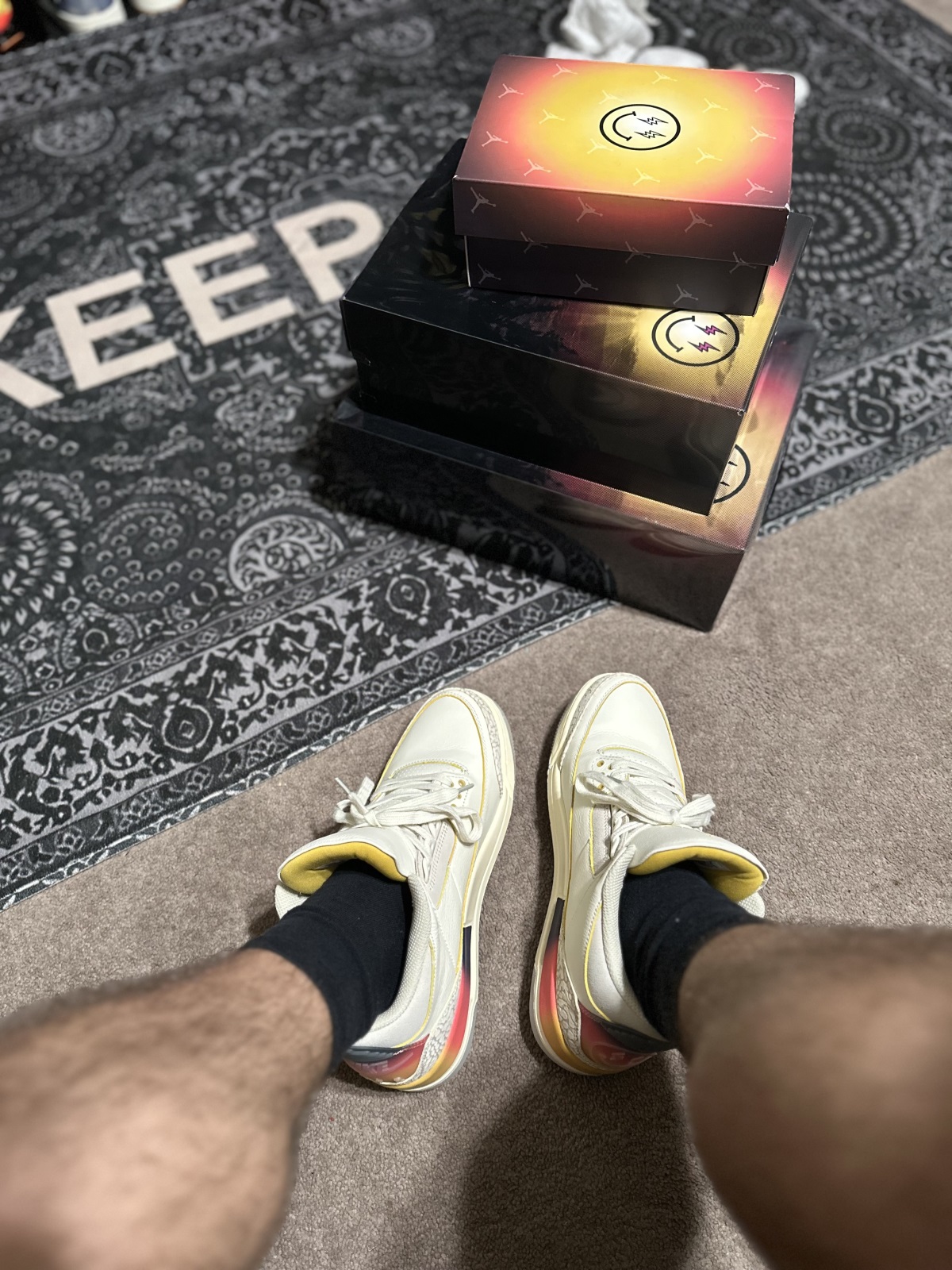 J Balvin x Air Jordan 3 Sunset (LN5 A1) photo review