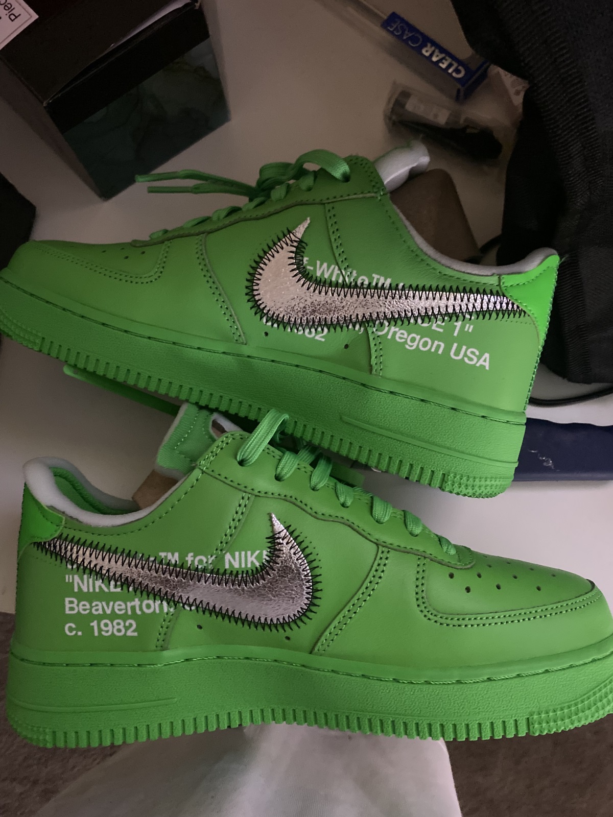 Nike Air Force 1 Low Off-White Light Green Spark photo review