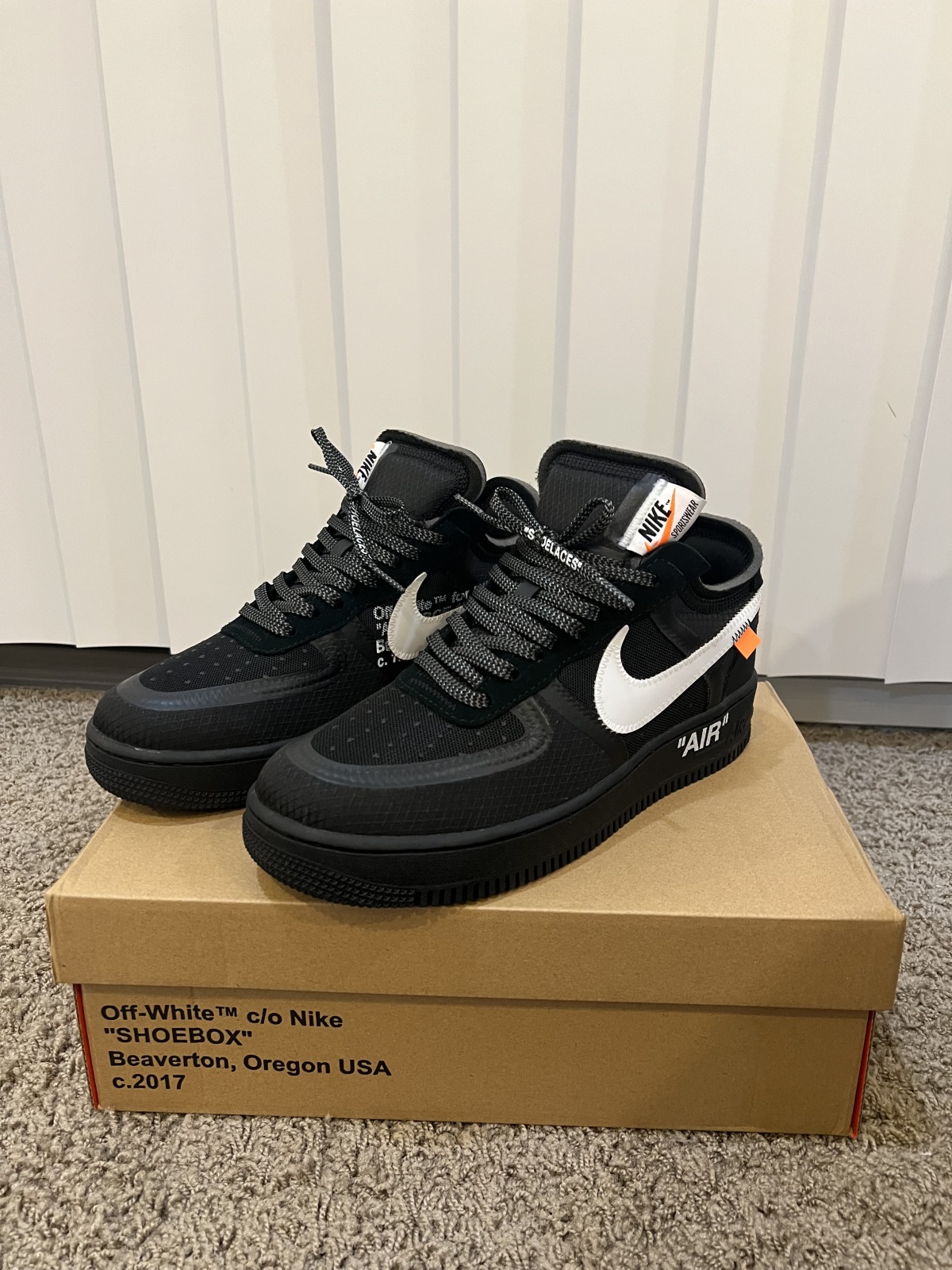 2018 Off White X Nike Air Force 1 Black photo review