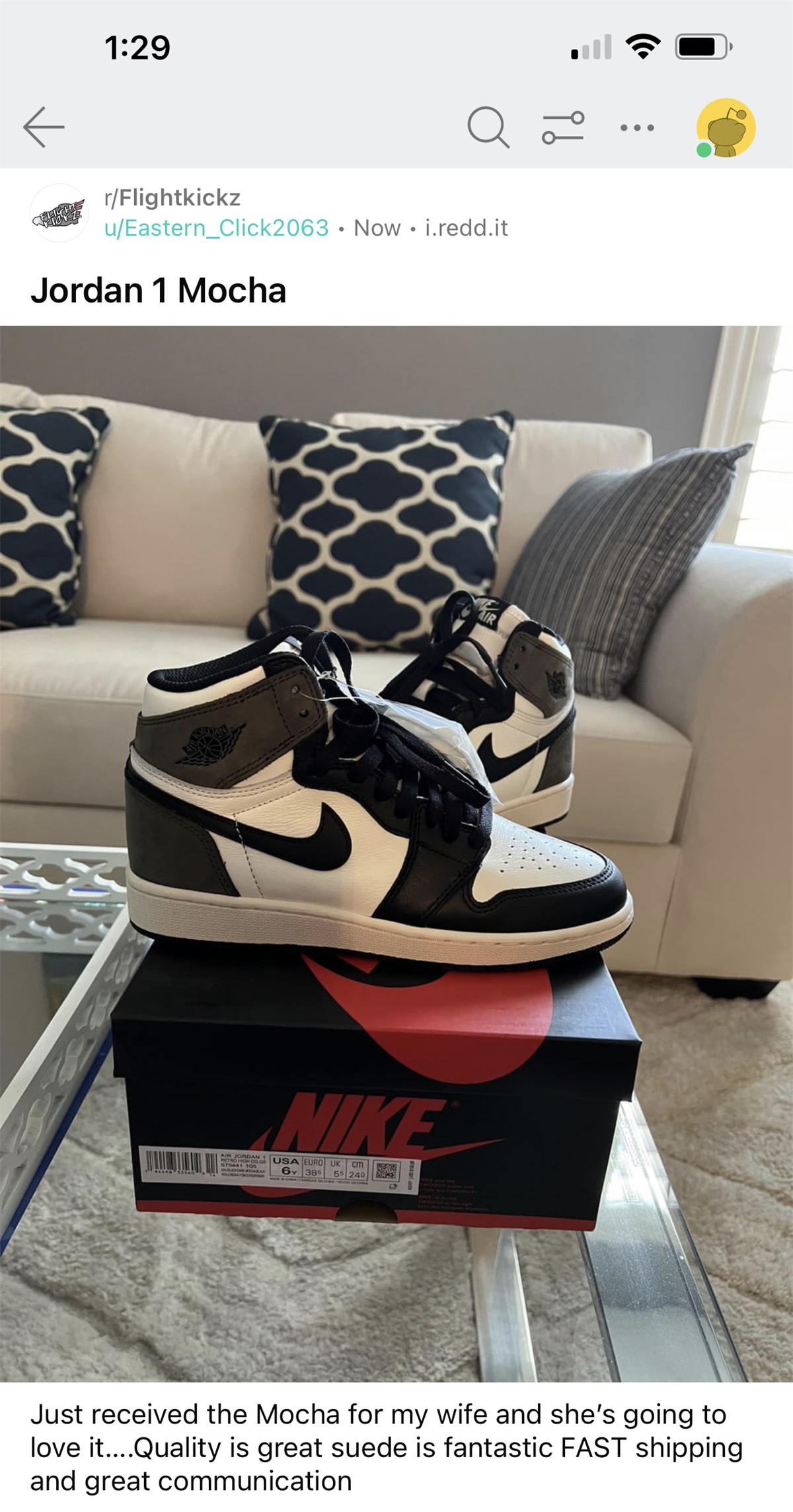 Jordan 1 Retro High Dark Mocha 2020 (LN5 A1 Batch) photo review