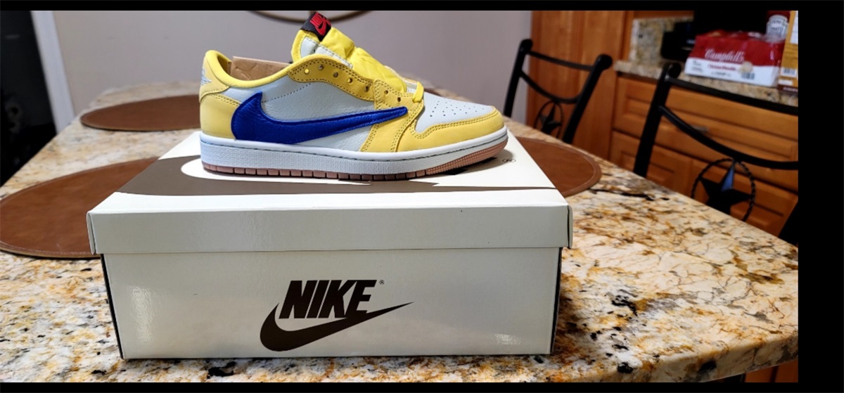Travis Scott x Air Jordan 1 Retro Low OG SP “Elkins/Canary Yellow” (LN5 A1 batch) photo review