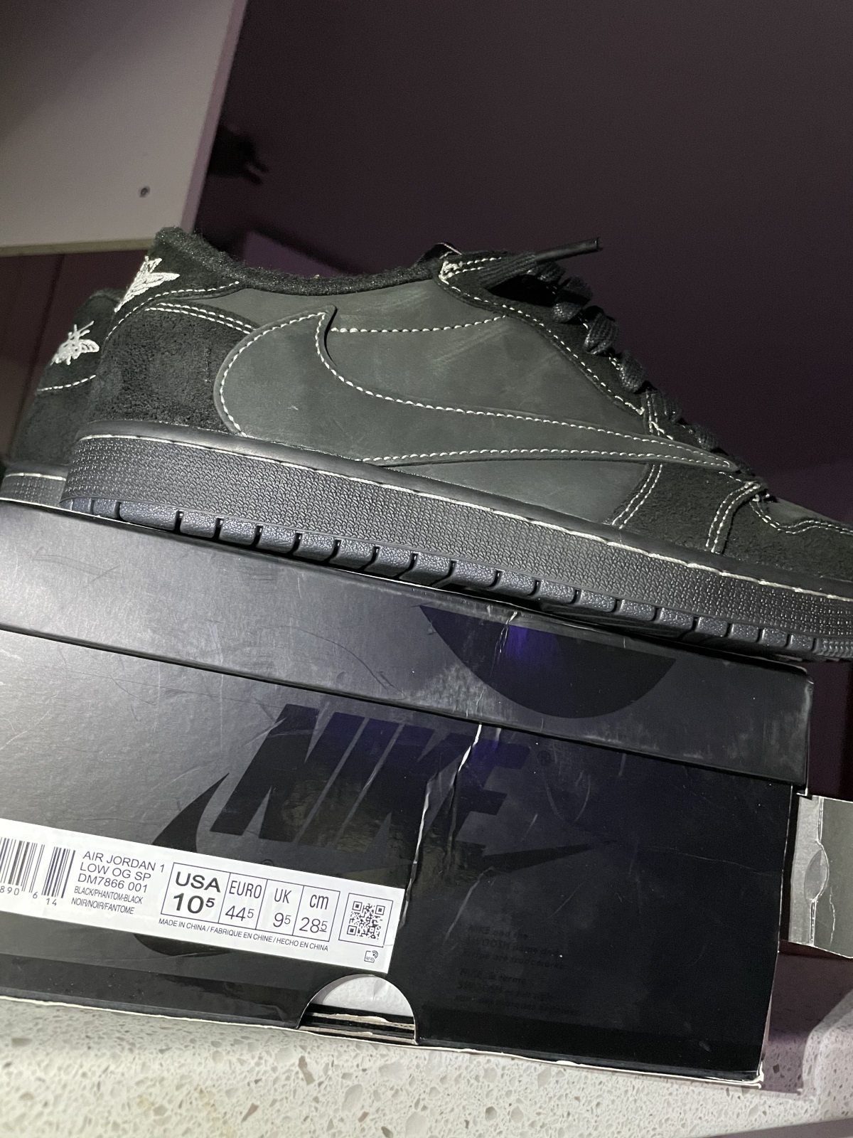 Travis Scott x Nike Air Jordan 1 Low OG “Black/Phantom” (LN5 A1 Batch) photo review