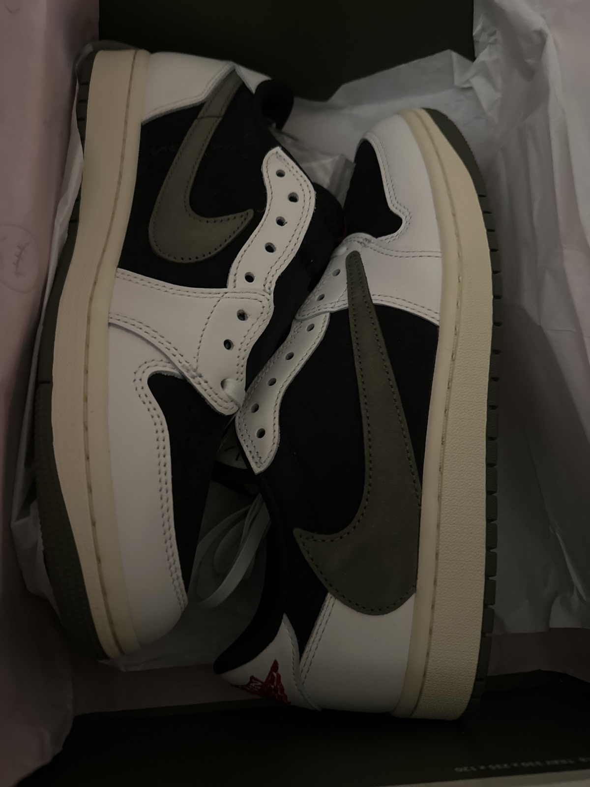 Travis Scott x Air Jordan 1 Low OG SP WMNS Olive (LN5 A1 Batch) photo review