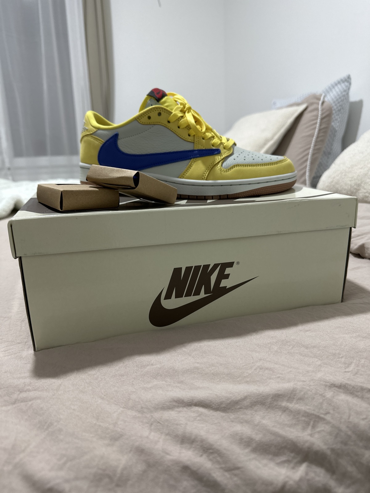 Travis Scott x Air Jordan 1 Retro Low OG SP “Elkins/Canary Yellow” (LN5 A1 batch) photo review