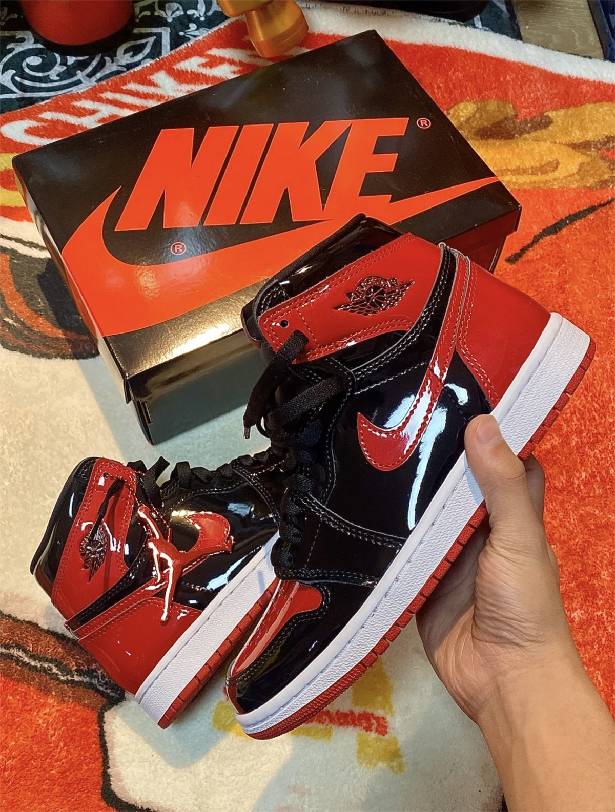 Air Jordan 1 Retro High OG Patent Bred 2021 (LN5 A1 Batch) photo review
