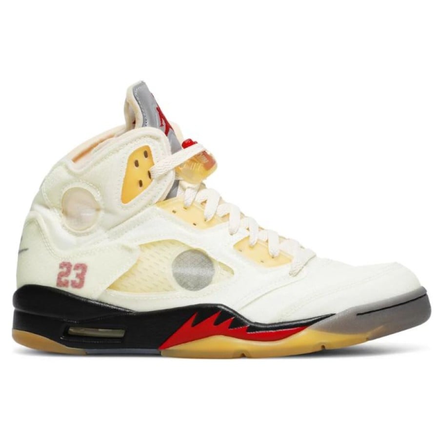 Off White x Air Jordan 5 Retro Sail/Plot twist ( A1)