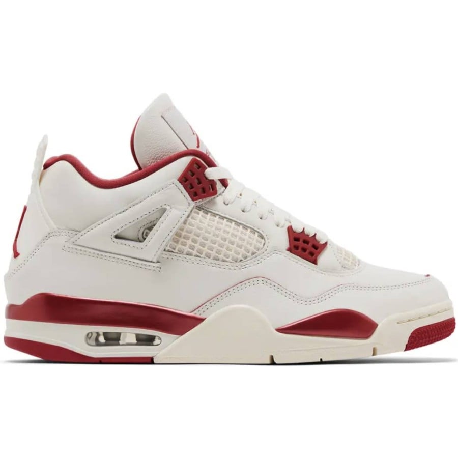Jordan 4 Retro Pale Ivory Sierra Red WMNS