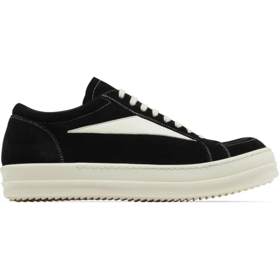 R!ck Owens EDFU Suede Leather Vintage Low 'Black Milk'