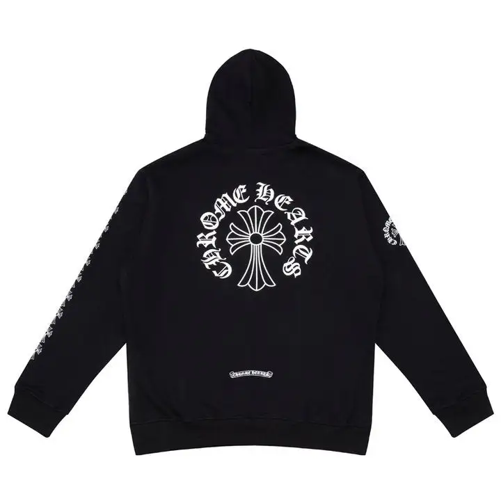 CHROME HEARTS BLACK WHITE ZIP UP HOODIE S-3