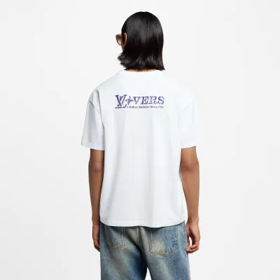 LV EMBELLISHED GRAPHIC COTTON T-SHIRT