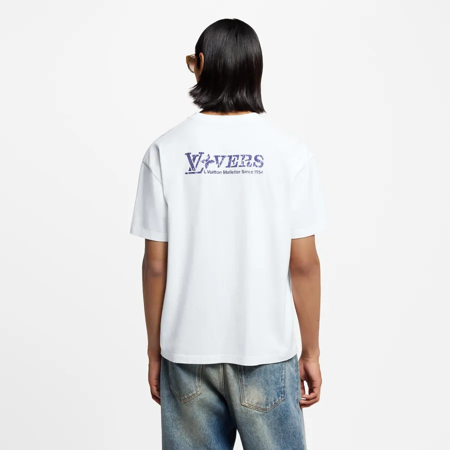 LV EMBELLISHED GRAPHIC COTTON T-SHIRT