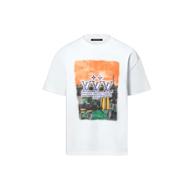 LV EMBELLISHED GRAPHIC COTTON T-SHIRT