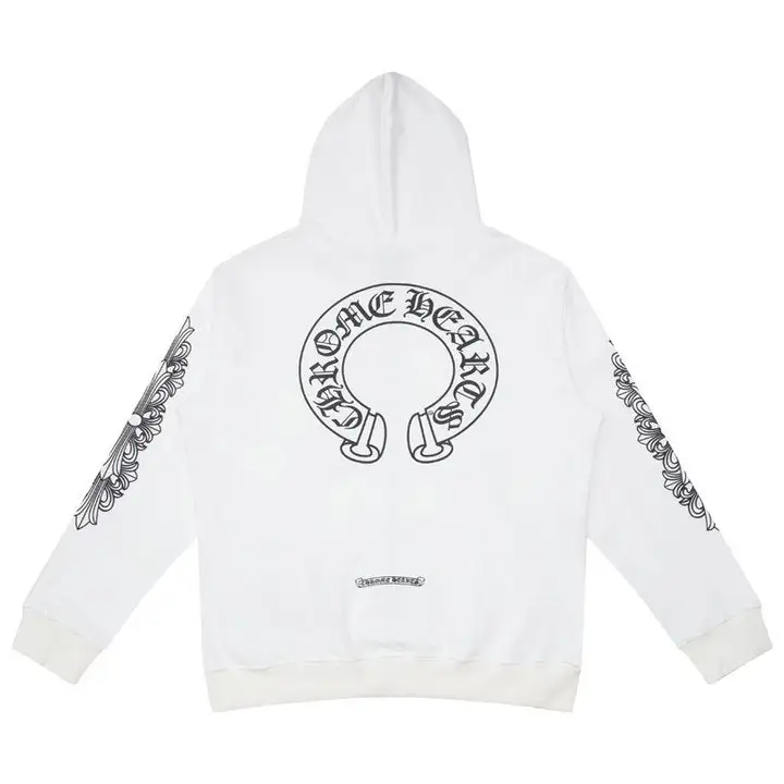 CHROME HEARTS BLACK WHITE ZIP UP HOODIE