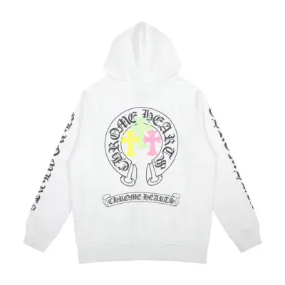 CHROME HEARTS BLACK WHITE ZIP UP HOODIE S-5