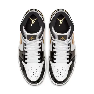 Air Jordan 1 Mid Patent ‘Black Gold’