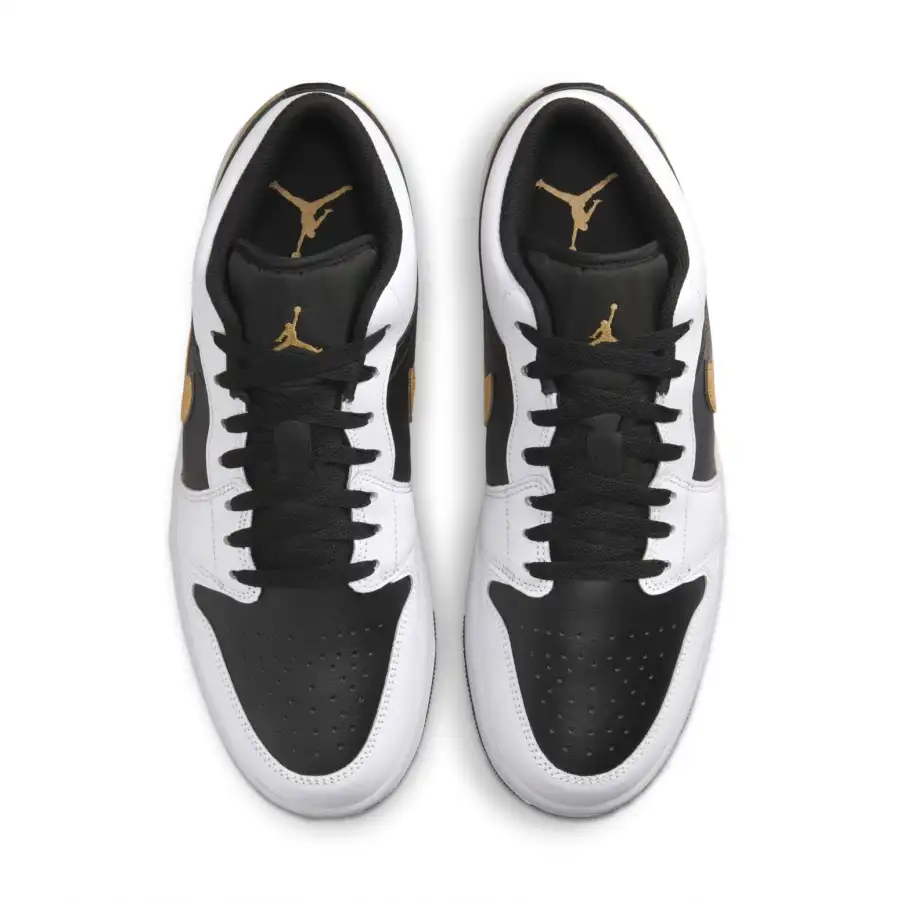 Air Jordan 1 Low ‘White Black Metallic Gold Swoosh’
