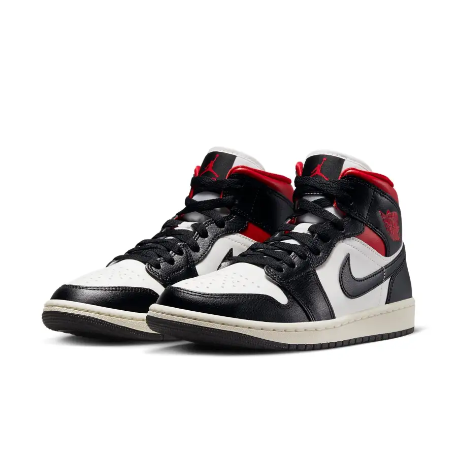 Air Jordan 1 Mid ‘Black Sail Gym Red’