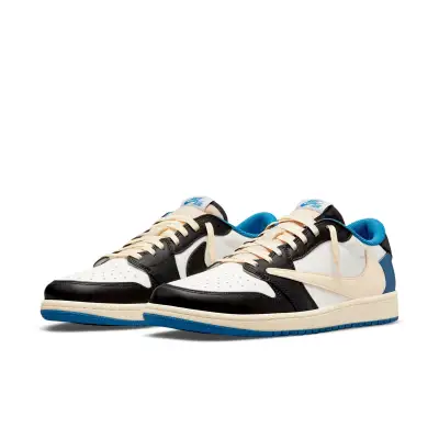 Air Jordan 1 Retro Low x Fragment Design x Travis Scott x ‘Sail Black Military Blue’