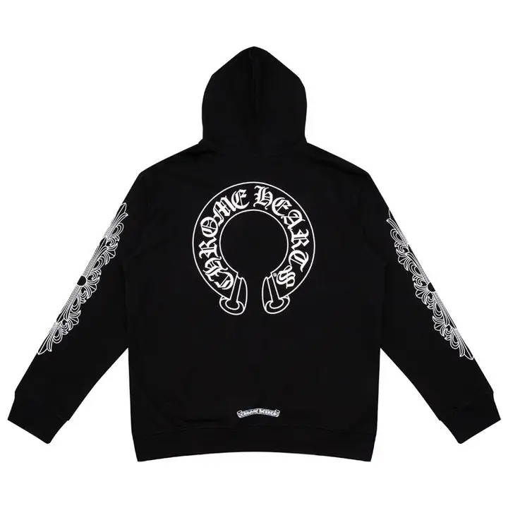 CHROME HEARTS BLACK WHITE ZIP UP HOODIE