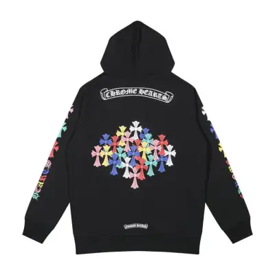 CHROME HEARTS BLACK WHITE ZIP UP HOODIE S-2