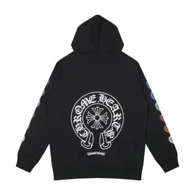 CHROME HEARTS BLACK WHITE ZIP UP HOODIE A-2