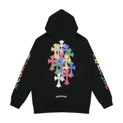 CHROME HEARTS BLACK WHITE ZIP UP HOODIE S-1