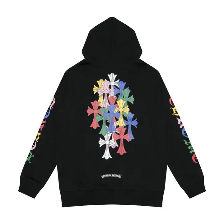 CHROME HEARTS BLACK WHITE ZIP UP HOODIE S-1