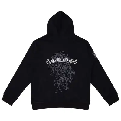 CHROME HEARTS BLACK WHITE ZIP UP HOODIE S-9