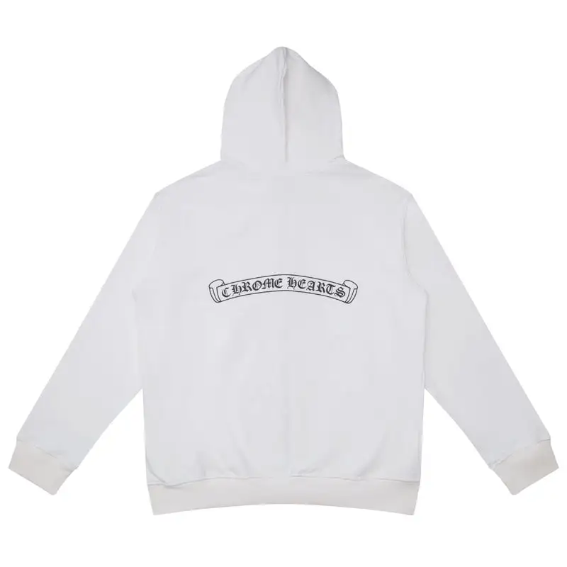 CHROME HEARTS BLACK WHITE ZIP UP HOODIE S-9