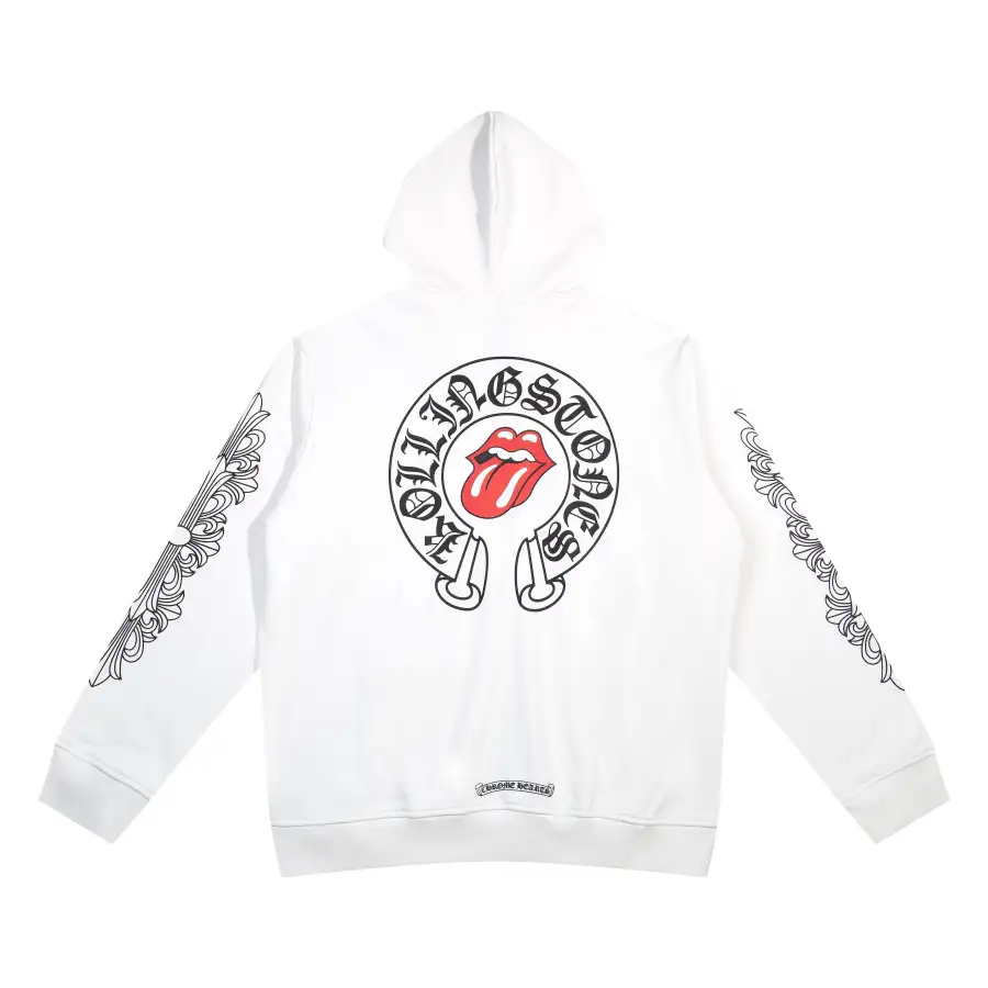 CHROME HEARTS BLACK WHITE ZIP UP HOODIE A-1