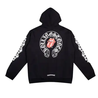 CHROME HEARTS BLACK WHITE ZIP UP HOODIE A-1