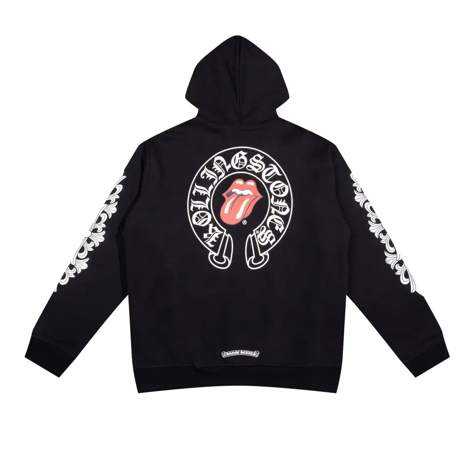 CHROME HEARTS BLACK WHITE ZIP UP HOODIE A-1