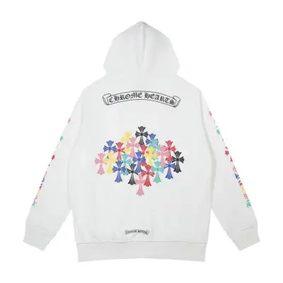 CHROME HEARTS BLACK WHITE ZIP UP HOODIE S-2
