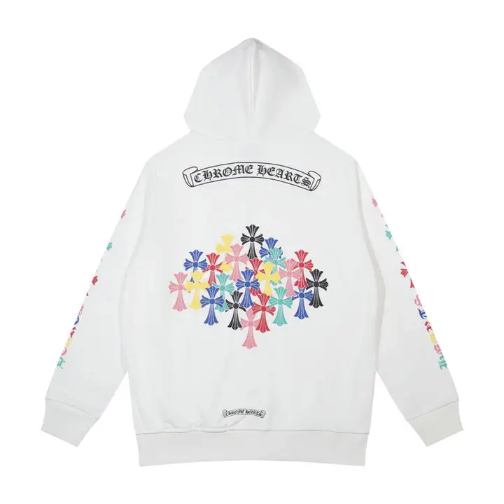 CHROME HEARTS BLACK WHITE ZIP UP HOODIE S-2