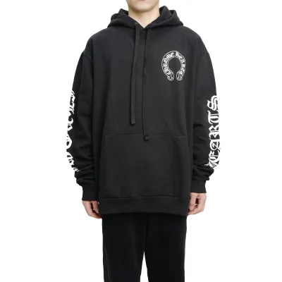 CHROME HEARTS BLACK WHITE ZIP UP HOODIE S-11