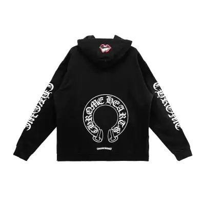 CHROME HEARTS BLACK WHITE ZIP UP HOODIE S-11