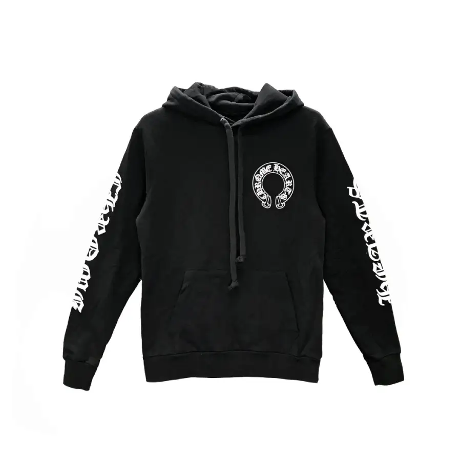 CHROME HEARTS BLACK WHITE ZIP UP HOODIE S-11