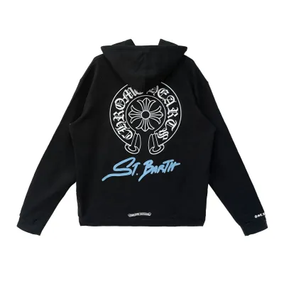 CHROME HEARTS BLACK WHITE ZIP UP HOODIE S-6