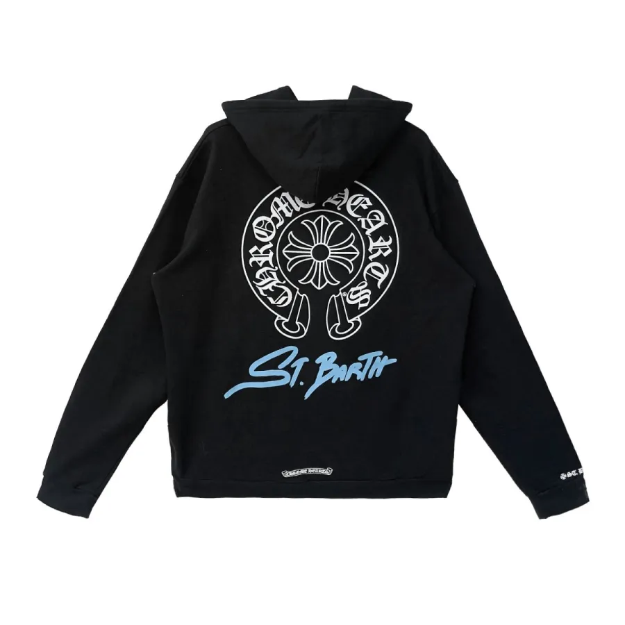 CHROME HEARTS BLACK WHITE ZIP UP HOODIE S-6