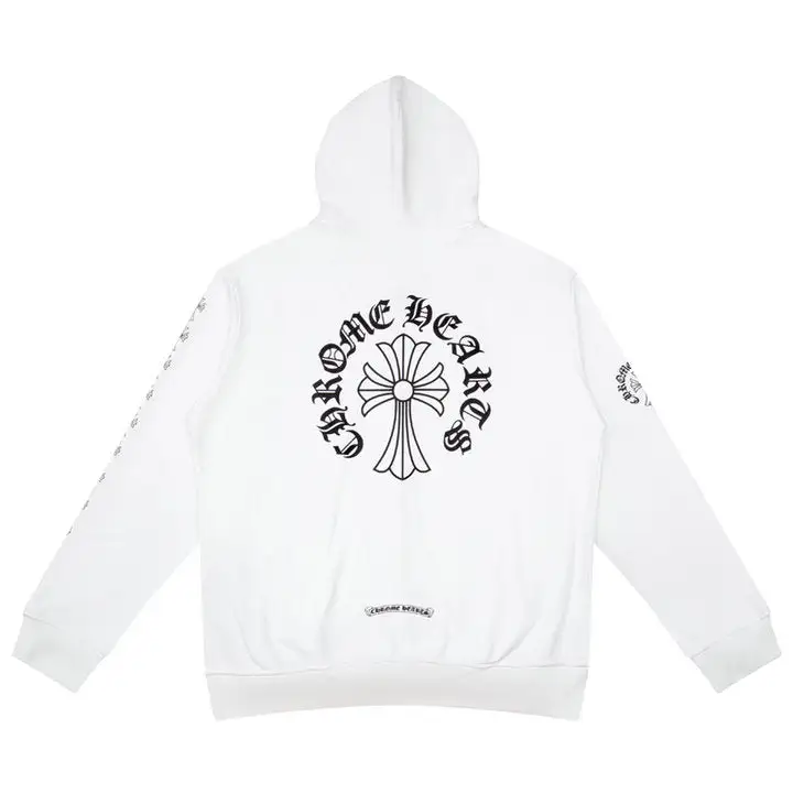 CHROME HEARTS BLACK WHITE ZIP UP HOODIE S-3