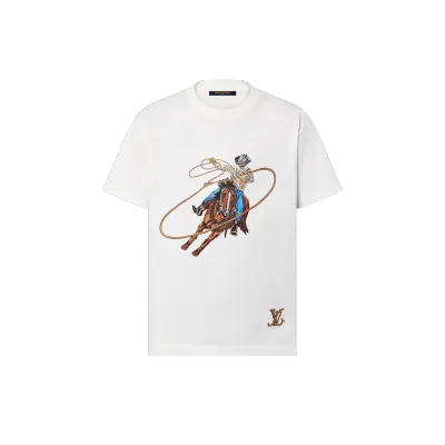 LV EMBELLISHED GRAPHIC COTTON T-SHIRT-1