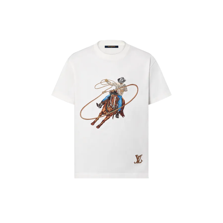 LV EMBELLISHED GRAPHIC COTTON T-SHIRT-1