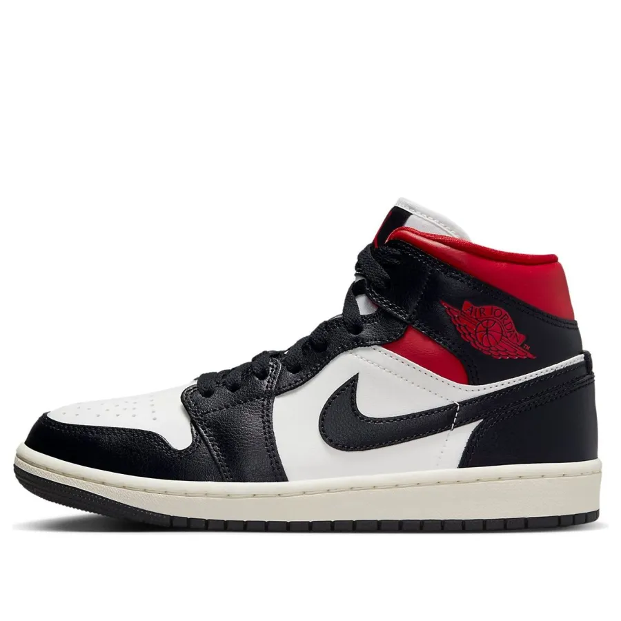 Air Jordan 1 Mid ‘Black Sail Gym Red’