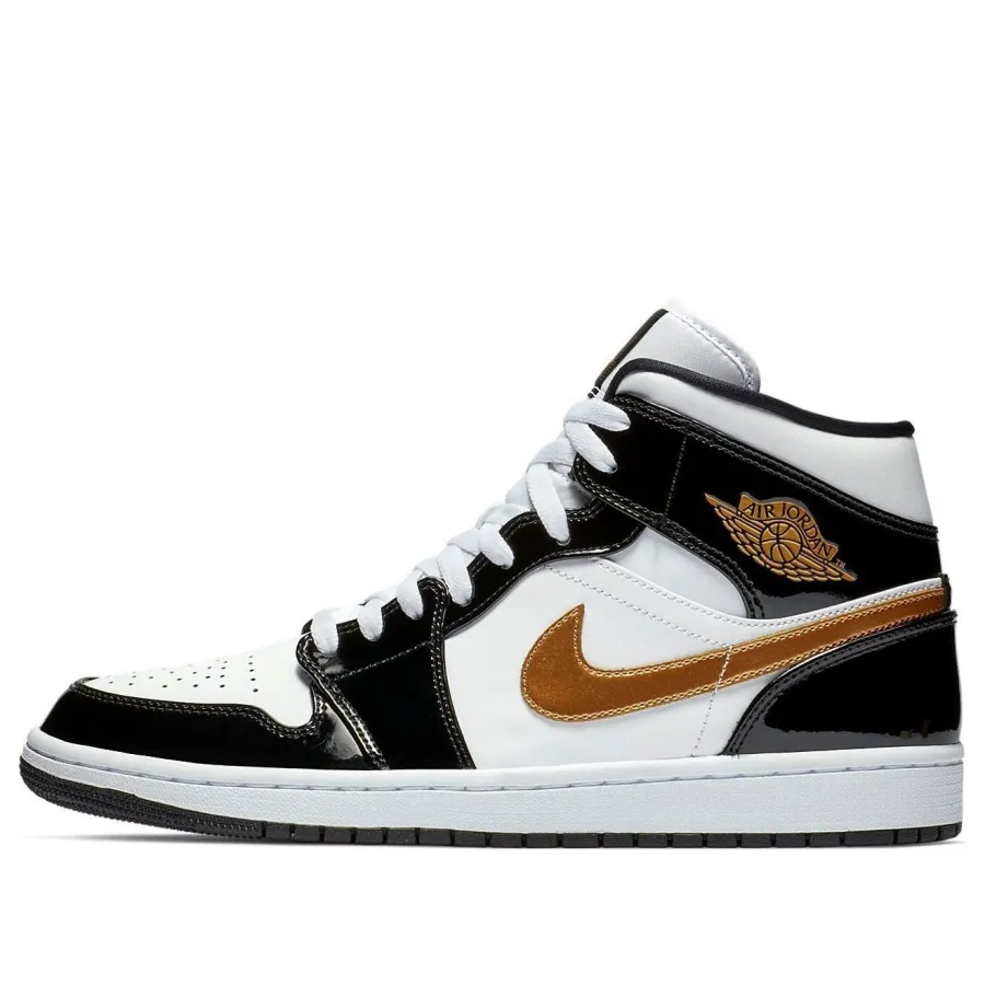 Air Jordan 1 Mid Patent ‘Black Gold’